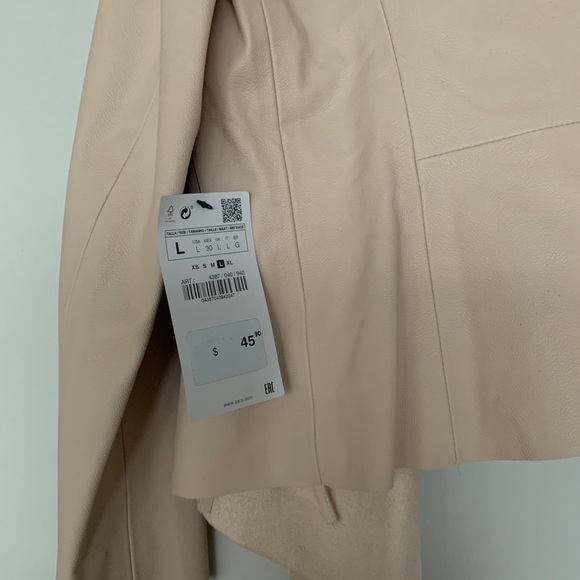 NWT Zara pink faux leather blazer - Picture 4 of 4